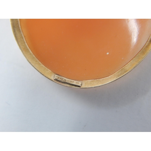 71 - 9ct Yellow Gold Cameo Depicting a Classical Lady.