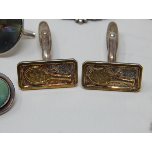 74 - A Quantity of Silver Jewellery to Include a Pair of Tennis Related Cufflinks, Brooches, Earrings, Lo... 
