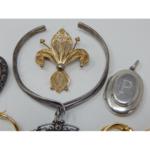 74 - A Quantity of Silver Jewellery to Include a Pair of Tennis Related Cufflinks, Brooches, Earrings, Lo... 