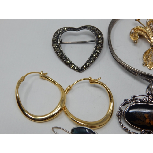 74 - A Quantity of Silver Jewellery to Include a Pair of Tennis Related Cufflinks, Brooches, Earrings, Lo... 