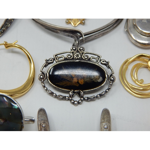 74 - A Quantity of Silver Jewellery to Include a Pair of Tennis Related Cufflinks, Brooches, Earrings, Lo... 