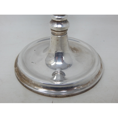 75 - Silver Three Branch Candelabra (Weighted) Hallmarked Birmingham 1985 by Broadway & Co: Measuring 26.... 