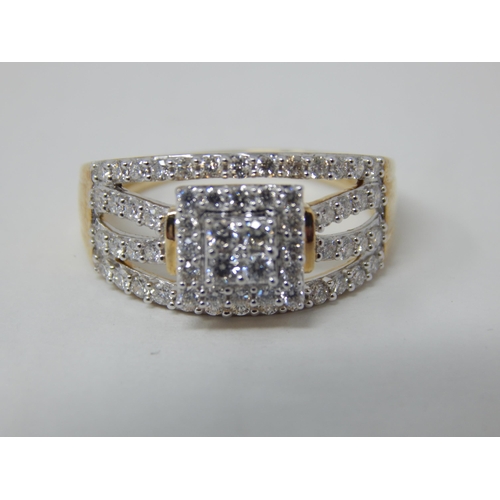 76 - Gold Ring Set with Argyle Diamonds Estimated @ 0.75cts: Diamonds I/J SI 1/2: Size N/O
