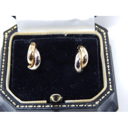 23C - A Pair of 18ct Yellow Gold Earrings with Butterfly Fastenings in Fitted Harrods Case.