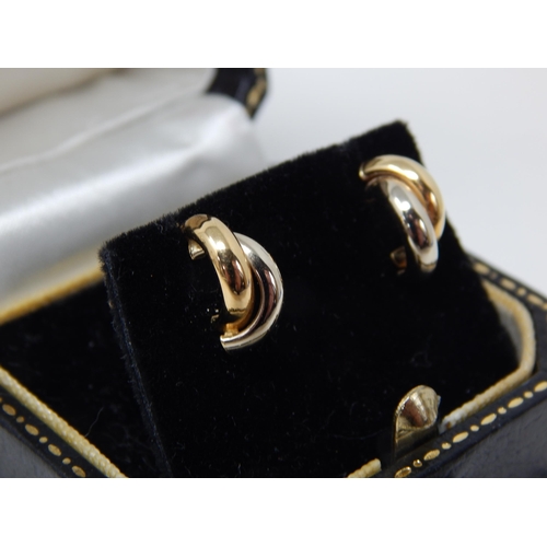 23C - A Pair of 18ct Yellow Gold Earrings with Butterfly Fastenings in Fitted Harrods Case.
