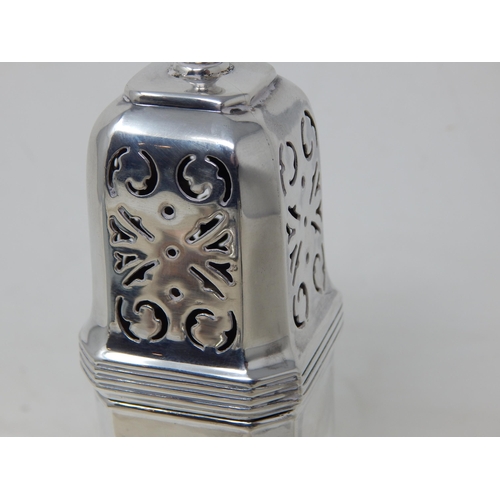 23L - Art Deco Silver Sugar Caster: Hallmarked Birmingham 1934 by A.J Bailey: Weight 172g