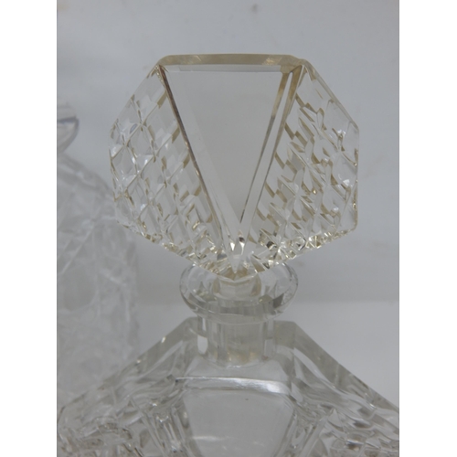 23S - Silver Mounted Cut Glass Perfume Bottle & Stopper together with two further Cut Glass Perfume Bottle... 