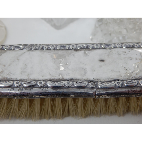 23S - Silver Mounted Cut Glass Perfume Bottle & Stopper together with two further Cut Glass Perfume Bottle... 