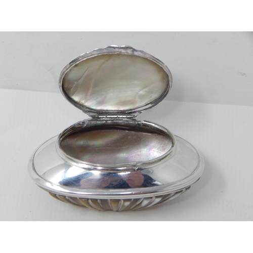 23X - 19th Century Unmarked Silver Shell Snuff Box