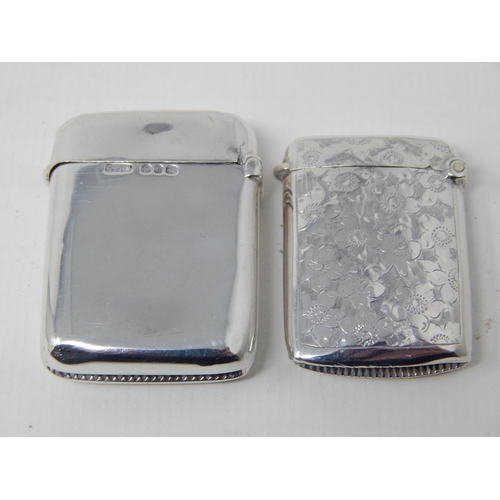 24C - Two Victorian Silver Vesta Cases Hallmarked Birmingham 1895 & Birmingham 1901
