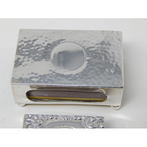 24D - Two Edwardian Silver Matchbox Holders Hallmarked Birmingham 1904 by Henry Matthews & Birmingham 1905... 