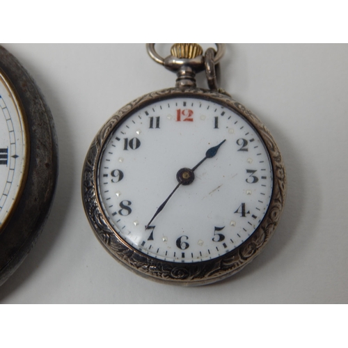 24I - Hallmarked Silver Top Wind Fob Watch together with a Gentleman's Top Wind Pocket Watch with Subsidia... 