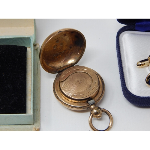 24N - Gold Plated Sovereign Holder: Silver & Marcasite Earrings: 22ct Gold Plated Shell Cufflinks: Plated ... 