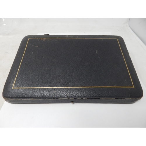 24Q - Antique Silver Mounted Ten Piece Manicure Set Comprising Rouge Pots, Buffer, Scissors etc in Origina... 