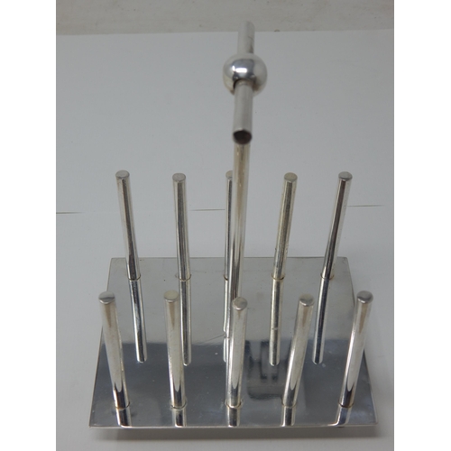 24R - Dr Christopher Dresser Style Silver Plated Toast rack.