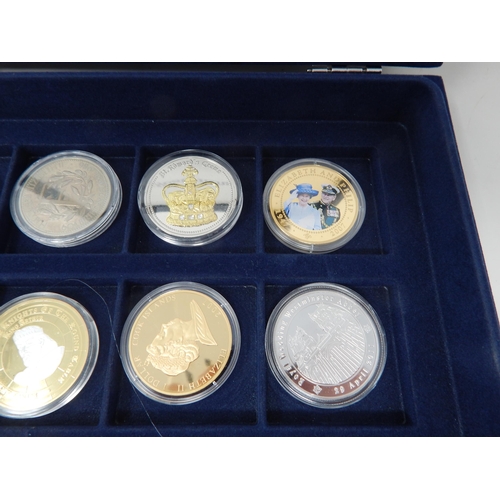 19 - Collection of 12 x Crown sized Proof coins many 24ct Gold-plated; Guernsey proof 2012 £5 coin gold-p... 