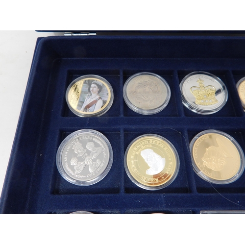 19 - Collection of 12 x Crown sized Proof coins many 24ct Gold-plated; Guernsey proof 2012 £5 coin gold-p... 