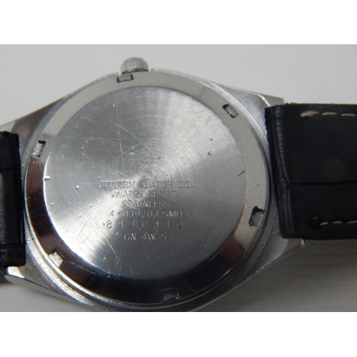 336 - Gentleman's Casio Automatic Day/Date on Black Leather Strap. Working When Catalogued