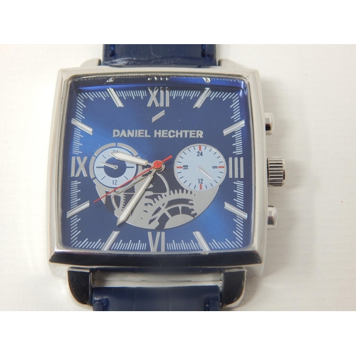 337 - Gentleman's Daniel Hechter Wristwatch with Subsidiary Dials on Blue Strap. Working When Catalogued