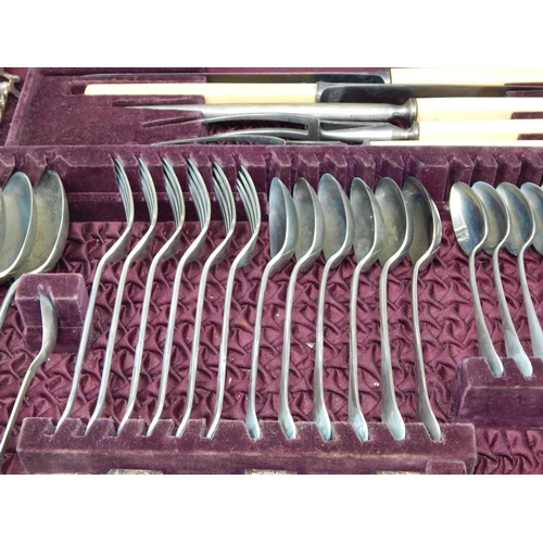 341 - Complete Victorian Mahogany Canteen of Silver Plated Cutlery for 6 Place Settings to Include: Dinner... 