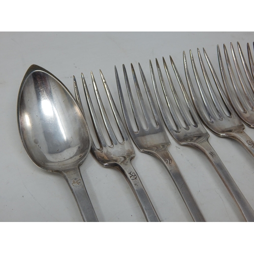 343 - 6x French Silver Hallmarked Dinner Forks together with 6x French Silver Hallmarked tablespoons. Weig... 