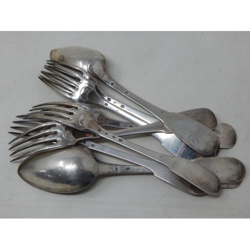 343 - 6x French Silver Hallmarked Dinner Forks together with 6x French Silver Hallmarked tablespoons. Weig... 