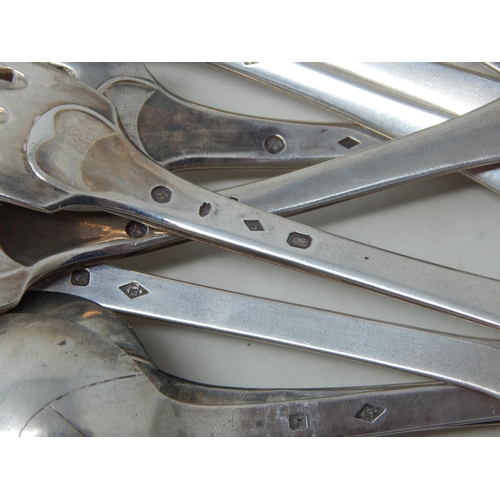 343 - 6x French Silver Hallmarked Dinner Forks together with 6x French Silver Hallmarked tablespoons. Weig... 