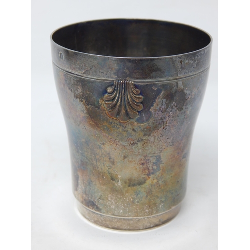 344 - French Silver Beaker, Hallmarked with Minerva Head. Height 8cm: Weight 86g