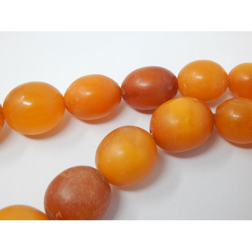 345 - Butterscotch Amber Necklace comprising 27 Graduated Beads: Length 39cm: Weight 40g