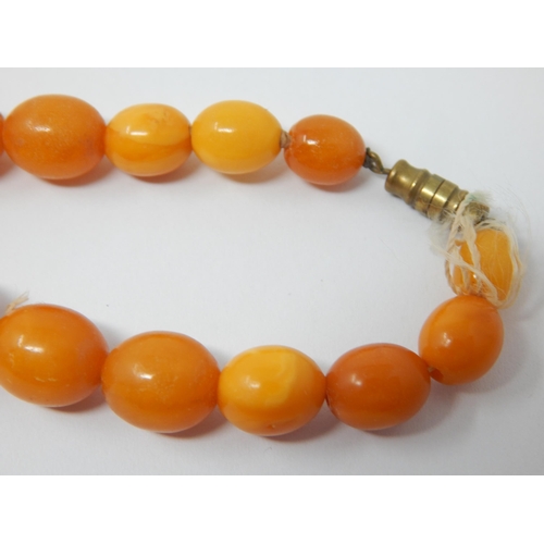 345 - Butterscotch Amber Necklace comprising 27 Graduated Beads: Length 39cm: Weight 40g