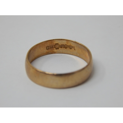 353 - 9ct Yellow Gold Band Ring: Size J: Weight 1.6g