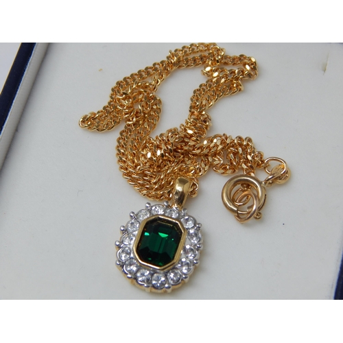 355 - 9ct Yellow Gold Chain with Gem Set Pendant: Gross weight 10.4g