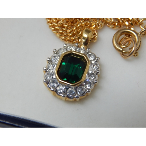 355 - 9ct Yellow Gold Chain with Gem Set Pendant: Gross weight 10.4g