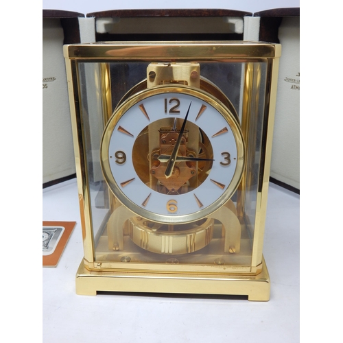 34 - Jaeger Le-Coultre ATMOS Permanent Clock in original box with papers