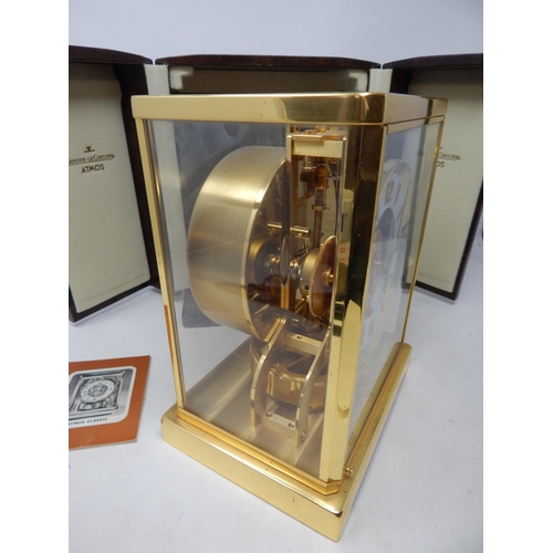 34 - Jaeger Le-Coultre ATMOS Permanent Clock in original box with papers