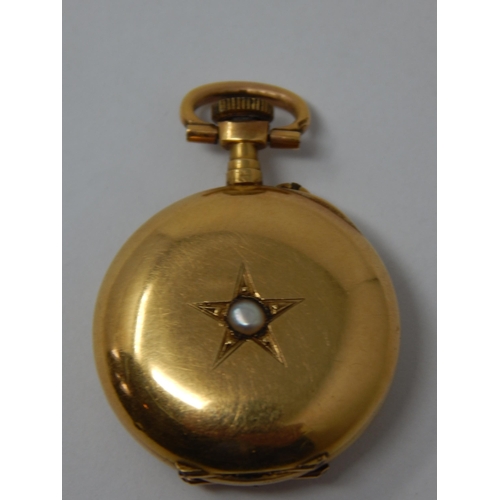 42 - Small French 18ct Gold Pocket watch gross weight 17g