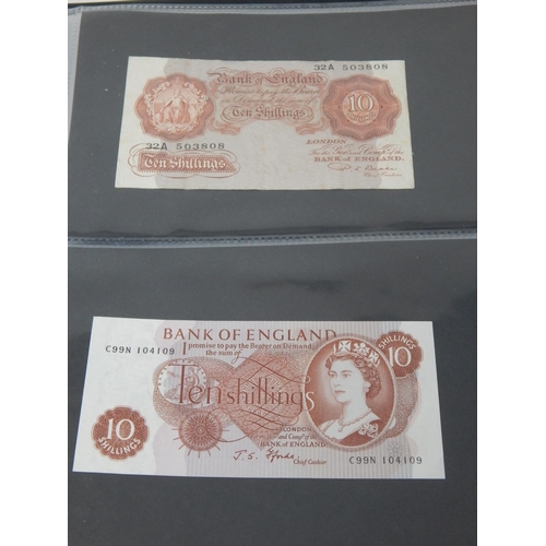 39 - Collection of GB and World Banknotes in collectors album including early War issue notes and a run o... 