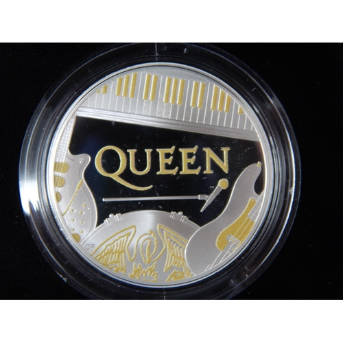 46 - Queen 2020 UK One Ounce Silver Proof Coin, about as struck in Royal Mint case of issue with COA