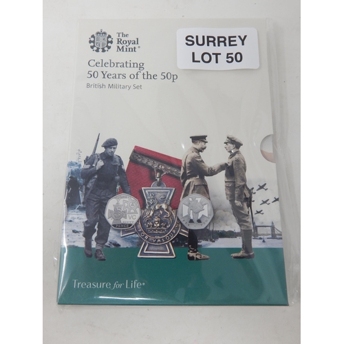 50 - Celebrating 50 Years of the 50p British Military Set; 2020 Brilliant Uncirculated Annual Coin Set, b... 