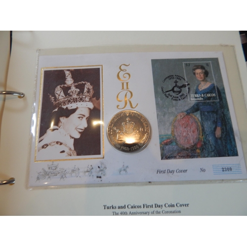 90 - The Royal Family Coin Covers and Stamp Sets in blue album twinned with a huge selection of other sta... 