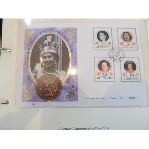 90 - The Royal Family Coin Covers and Stamp Sets in blue album twinned with a huge selection of other sta... 