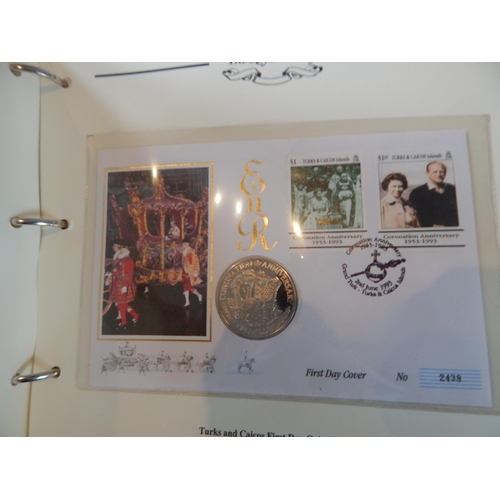 90 - The Royal Family Coin Covers and Stamp Sets in blue album twinned with a huge selection of other sta... 