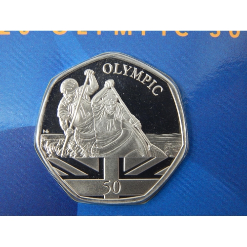 65 - Gibraltar 2020 Tokyo Olympic set of 5 x Diamond Finish 50p coins, brilliant, about as struck, and ho... 