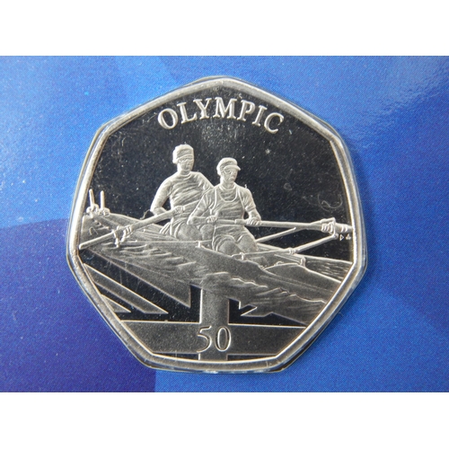 65 - Gibraltar 2020 Tokyo Olympic set of 5 x Diamond Finish 50p coins, brilliant, about as struck, and ho... 