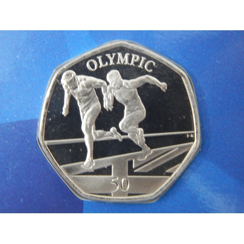 65 - Gibraltar 2020 Tokyo Olympic set of 5 x Diamond Finish 50p coins, brilliant, about as struck, and ho... 