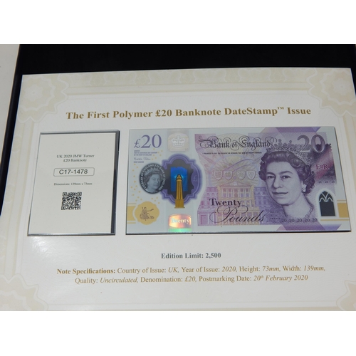 66 - 50th Anniversary of Decimalisation 50p DateStamp pair; The First Polymer £20 Banknote DateStamp issu... 