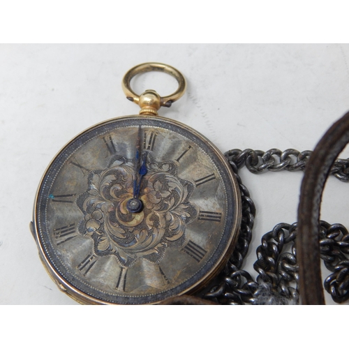 67 - Silver Pocket Watch in .935 Silver; 18ct Gold partial watch; Silver napkin ring in case