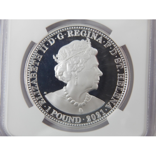 53 - The Three Graces William Wyon 1oz Silver Proof Crown struck in .999 Silver graded highest grade Proo... 