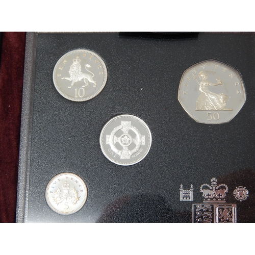 80 - 25th Anniversary of Decimal Coinage Silver Proof Set 1996, light toning, otherwise practically as st... 