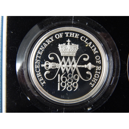 81 - 1989 £2 Silver Two-Coin Proof Set, Bill of Rights and Bill of Claim, brilliant, practically as struc... 